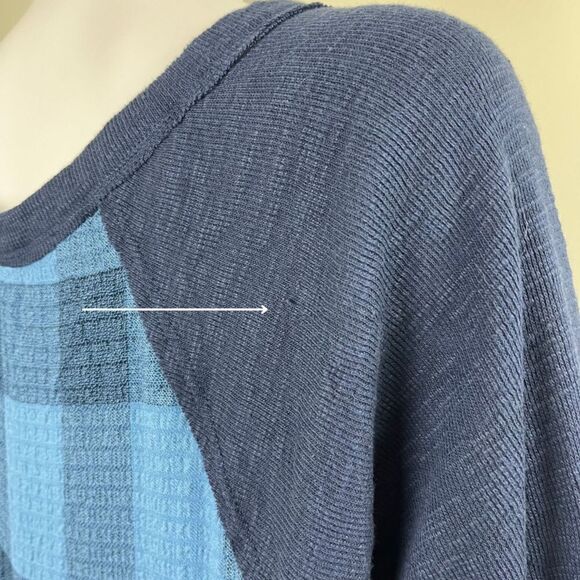 Pilcro Womens Size L Blue Plaid Cotton High Low Pullover NEW Tunic Sweatshirt - Picture 13 of 15